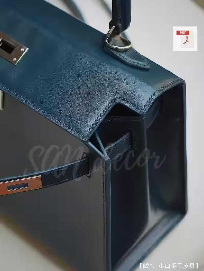 手拿小皮革女式手提包的图案 - 4