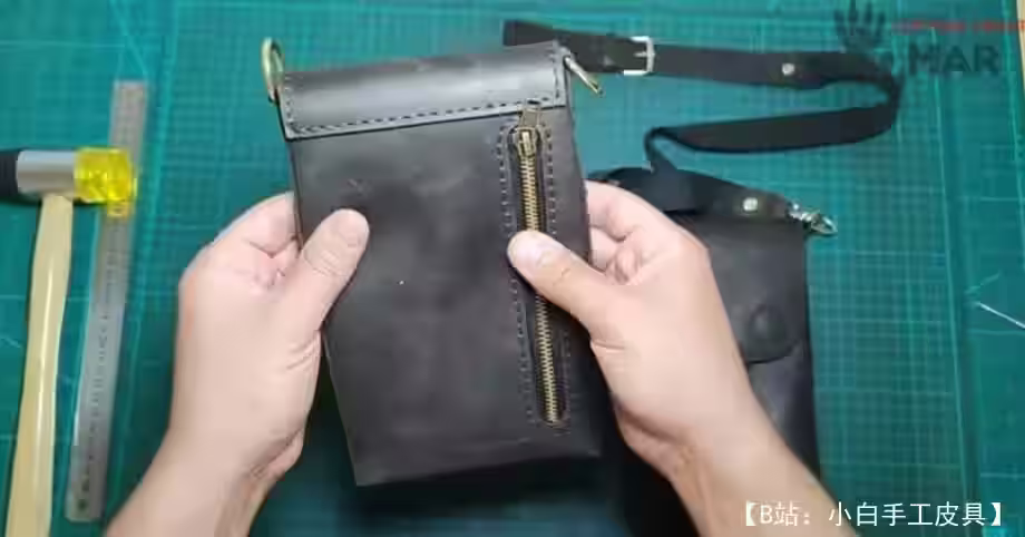 男士一根带皮革迷你手提包图案 - 2