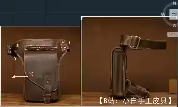 皮革腰包图案（大腿） - 1