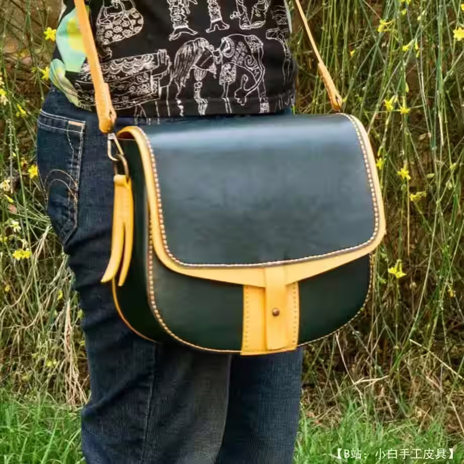 皮革斜挎包图案 - 1