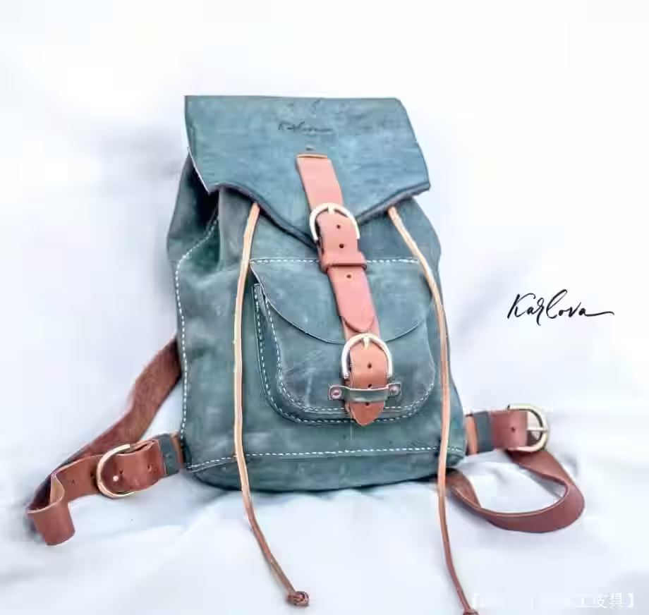 女士真皮背包图案-包 - 3