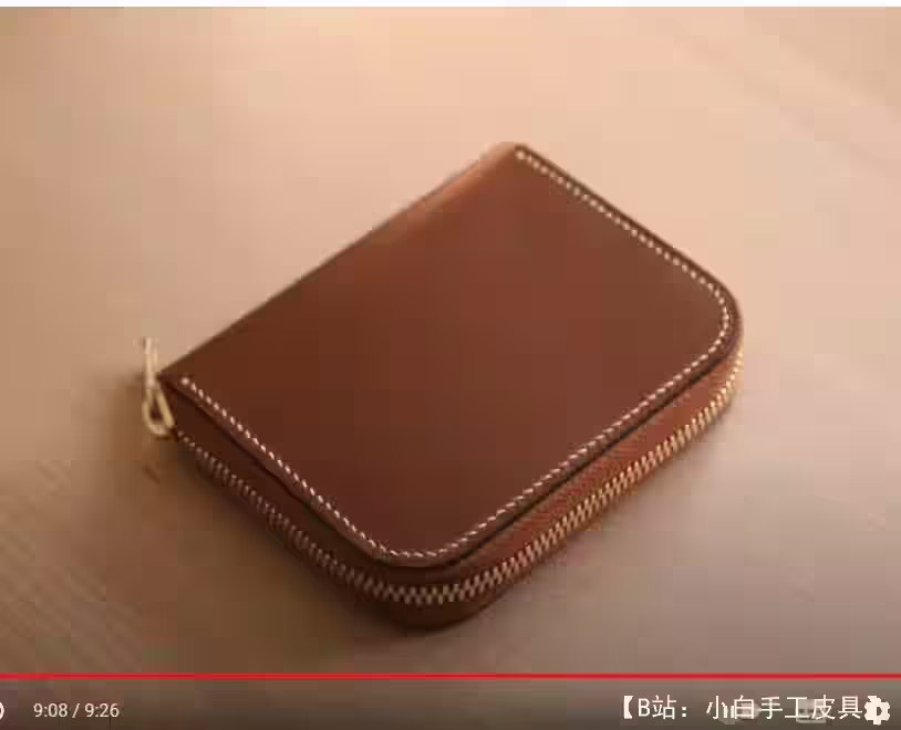 带拉链的皮革钱包图案 - 1