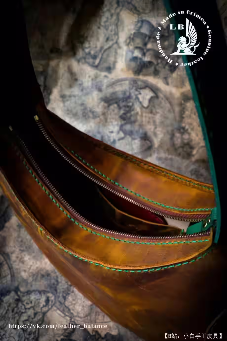皮革女式流浪汉包的图案（手工制作） - 3