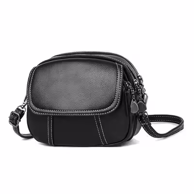 图案小号皮革女式手提包斜挎包 - 2