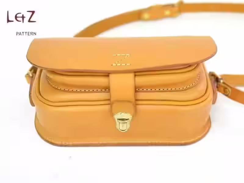 图案小号皮革女式手提包斜挎包 - 2