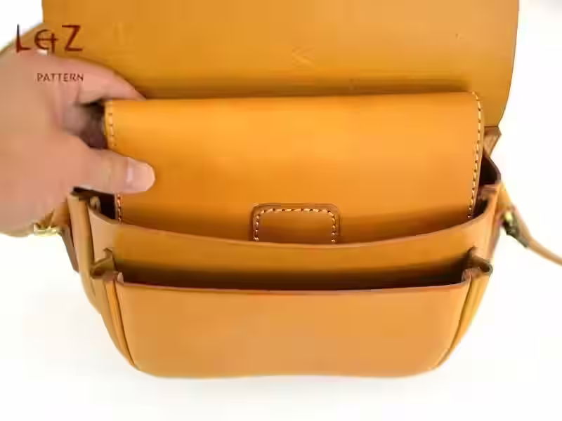 图案小号皮革女式手提包斜挎包 - 4