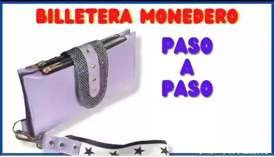 带两个拉链的女式手拿包图案，由生态皮革或织物制成 - 1