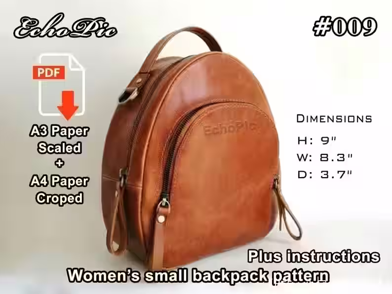 小皮革背包的图案 - 1