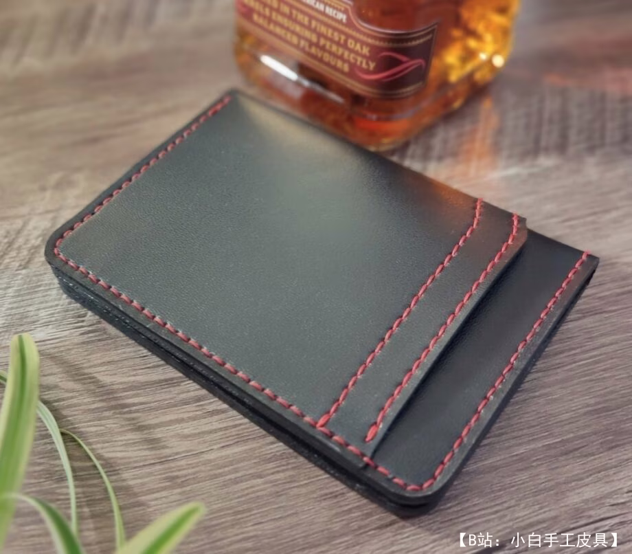 带按钮的小型紧凑型码头钱包的图案 - 1