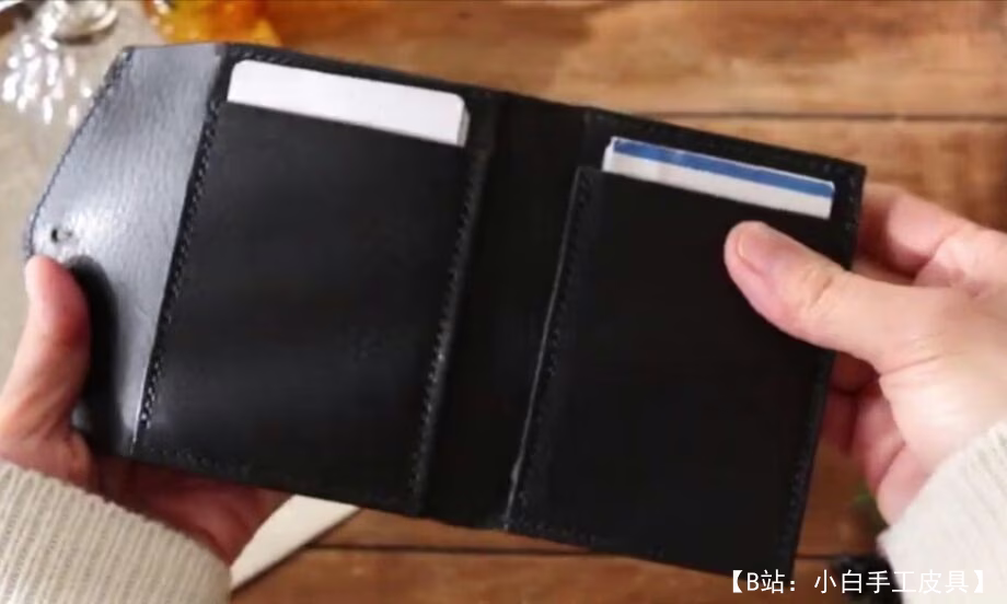 带按钮的皮革钱包的图案 - 3