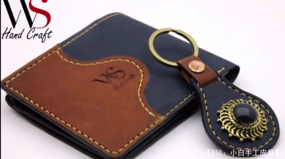 可放大量银行卡的双折皮革钱包图案 - 4