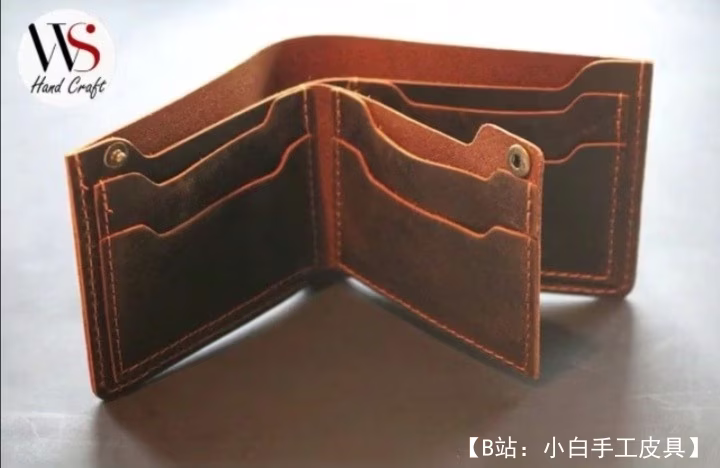 皮革经典双折钱包图案 - 4