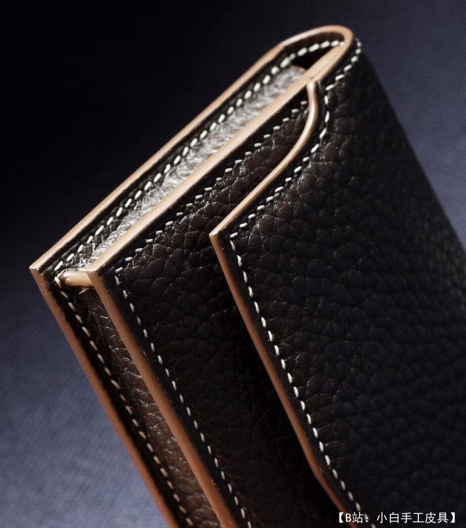 带按钮的图案皮革钱包卡夹 - 3