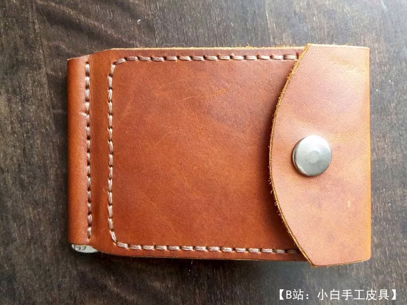 带按钮的钞票皮革夹的图案 - 1