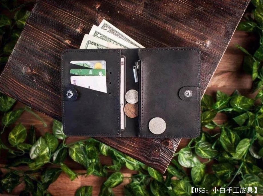 用于存放卡片、文件和带拉链隔层的小型紧凑型钱包的图案 - 2