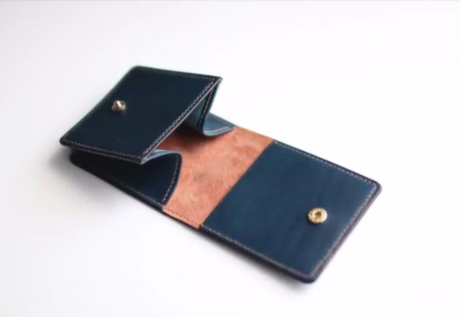 带硬币按钮的皮革钱包图案（零钱） - 3