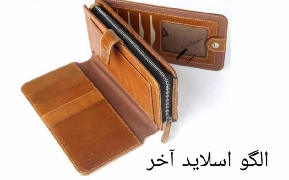 图案皮革翻盖拉链钱包（拉链） - 1