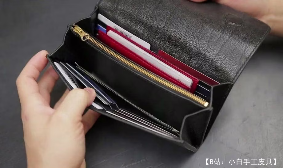 女士真皮长款纽扣钱包图案 - 2