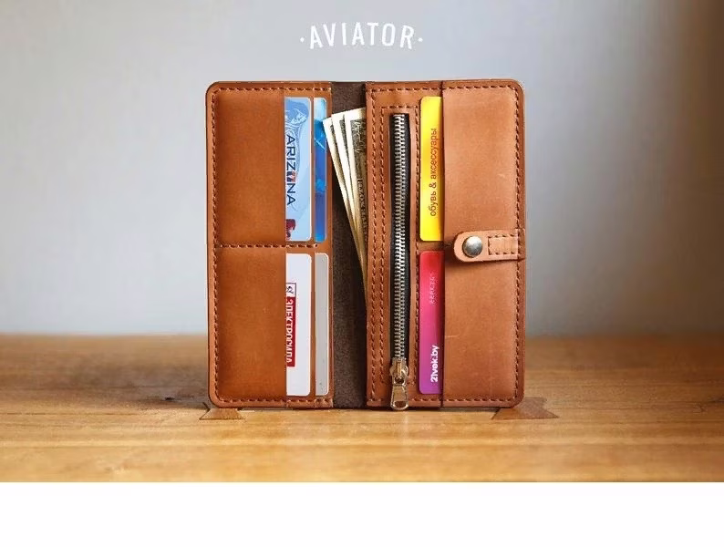 更长的皮革图案，带拉链“Aviator” - 2