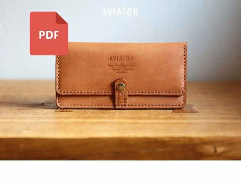 更长的皮革图案，带拉链“Aviator” - 4