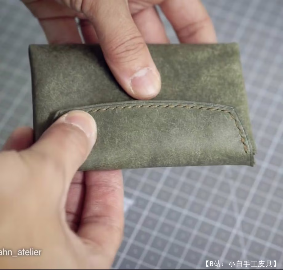 带按钮的皮革钱包图案 - 1