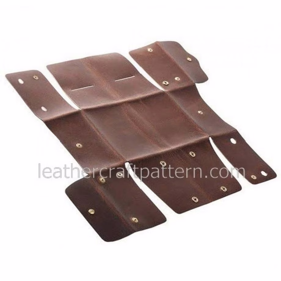 带按钮的无缝皮革钱包图案 - 3