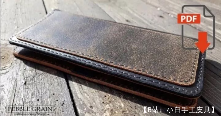 经典皮革长钱包的图案，带按钮，带拉链硬币隔层 - 2