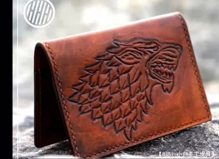 压花图案紧凑型皮革钱包 - 1