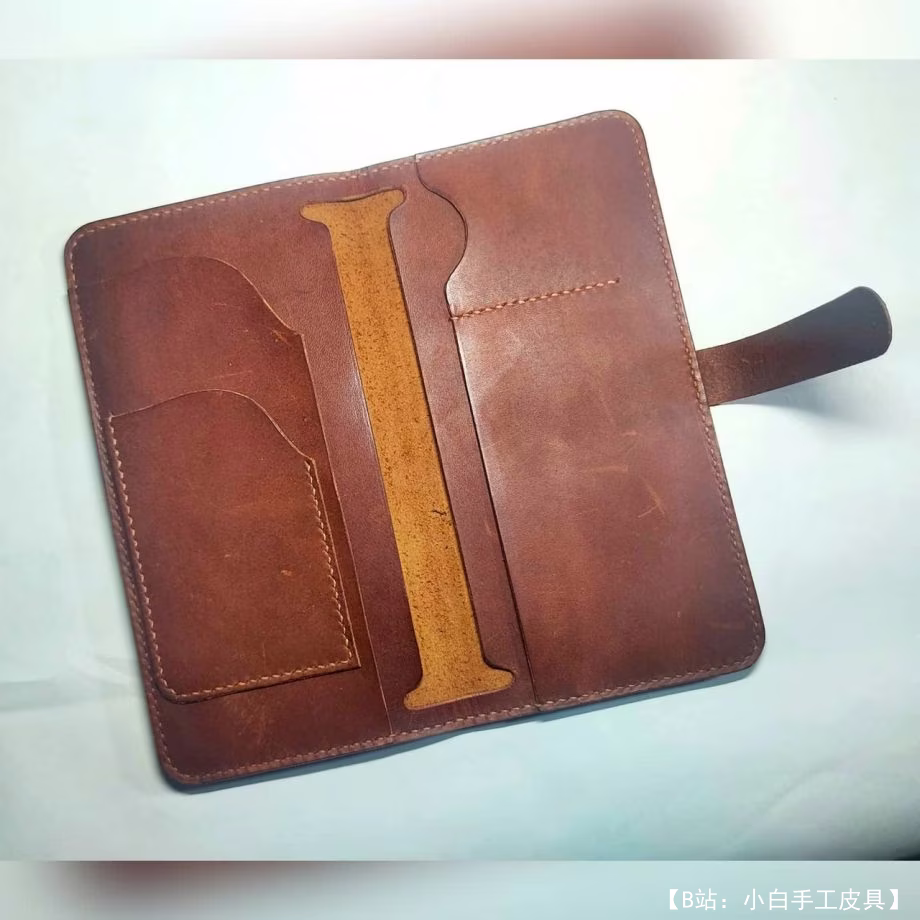 带按钮的皮革钱包的图案 - 2