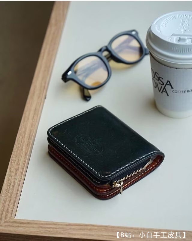 有拉链和按钮的钱包的图案 - 1