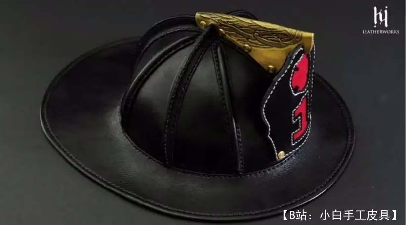 美国消防员的皮帽图案（类似于美国消防员的头盔） - 1