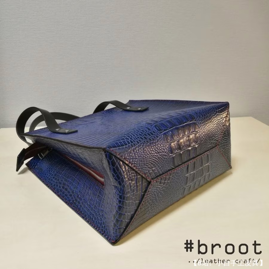 真皮女式拉链手提包图案 - 3