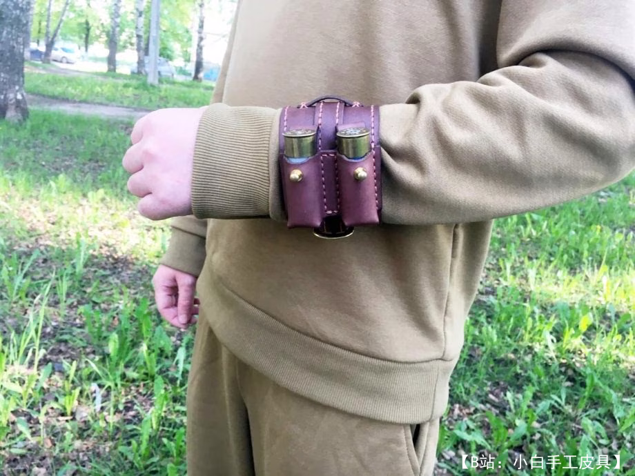 用于用弹药筒打猎的皮革手镯的图案（弹带手镯） - 2